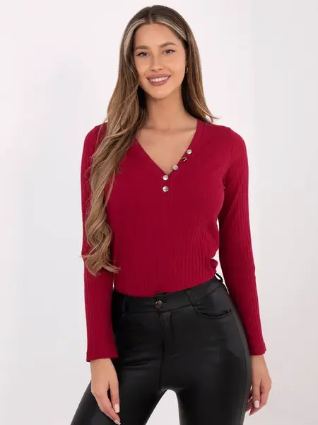 Bordová halenka s knoflíčky