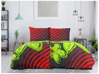 Bavlněné povlečení FLOERIC červeno-zelené Rozměr povlečení: 70 x 90 cm | 140 x 200 cm