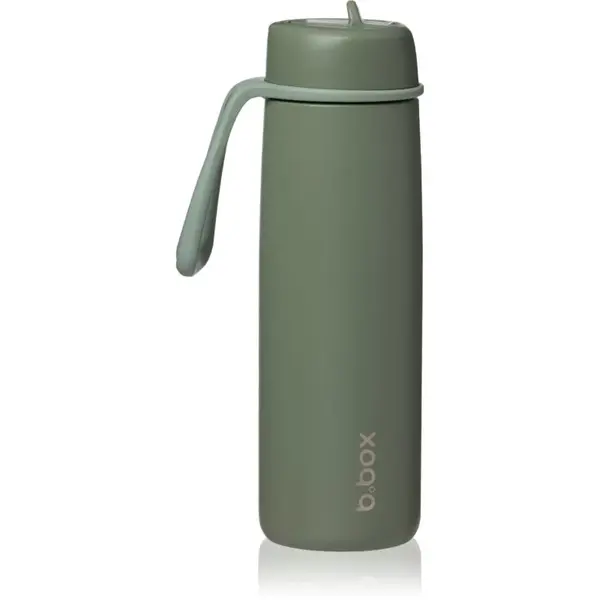 B.Box Stainless Steel Thermos Bottle termoláhev s brčkem Olive 690 ml