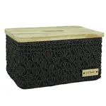 Háčkovaný obdĺžnikový košík m.31x21 h17,5cm