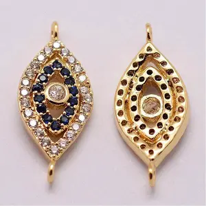 Brass Micro Pave Cubic Zirconia Links