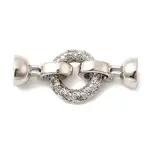 Brass Micro Pave Clear Cubic Zirconia Fold Over Clasps