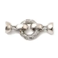 Brass Micro Pave Clear Cubic Zirconia Fold Over Clasps