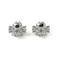 Brass Clear Cubic Zirconia Beads