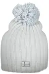 Bílá pletená čepice s bambulí