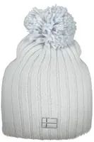 Bílá pletená čepice s bambulí