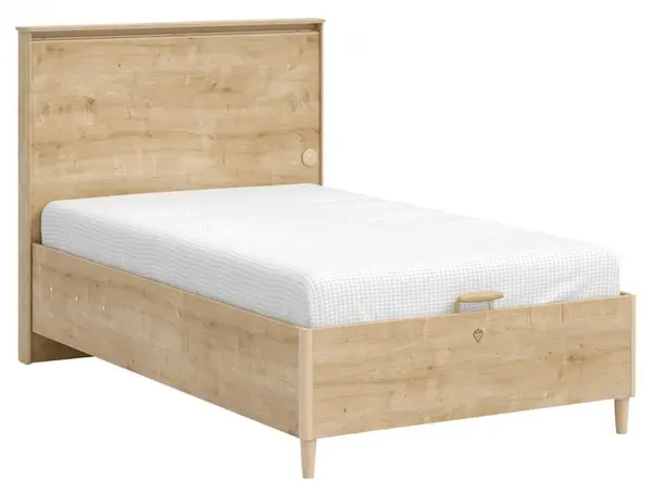 Študentská posteľ 100x200cm s úložným priestorom a usb cody - dub