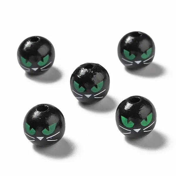 Halloween Spray Painted Wood Beads