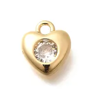 Brass Micro Pave Cubic Zirconia Charms
