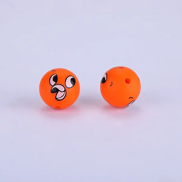 Printed Round Silicone Focal Beads