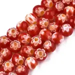 Round Millefiori Glass Beads Strands