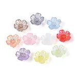 Transparent Acrylic 5-Petal Flower Bead Caps