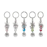 Glass Angel & Alloy Tree of Life Pendant Keychains