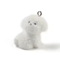 Flocking Resin Cute Puppy Pendants