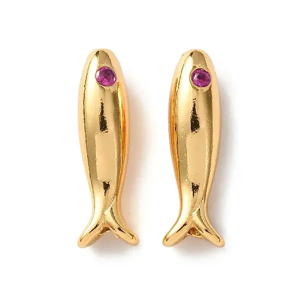 Brass Micro Pave Cubic Zirconia Beads