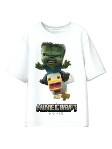 NAME IT Tričko 'NKMNif Minecraft'  žltá / sivá / zelená / biela