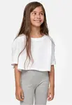 Girls' short kimono t-shirt white