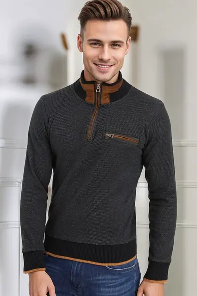 Pánský svetr Dewberry černo-šedý