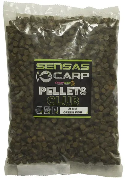 Sensas pelety club green fish 800 g - 4 mm