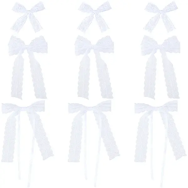 30Pcs 3 Styles Bowknot Polyester Ornament Accessories