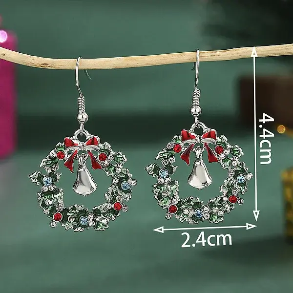 Alloy Rhinestone Dangle Earrings
