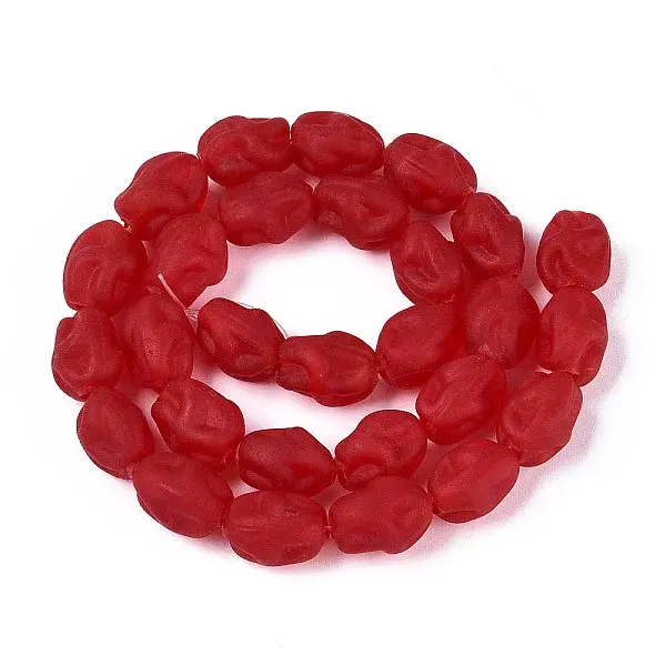 Frosted Handmade Lampwork Beads Strands