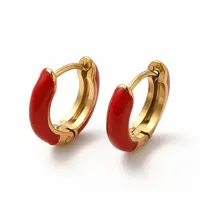 Ion Plating(IP) Enamel Hoop Earrings