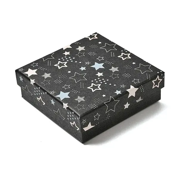 Star Print Paperboard Jewelry Gift Boxes