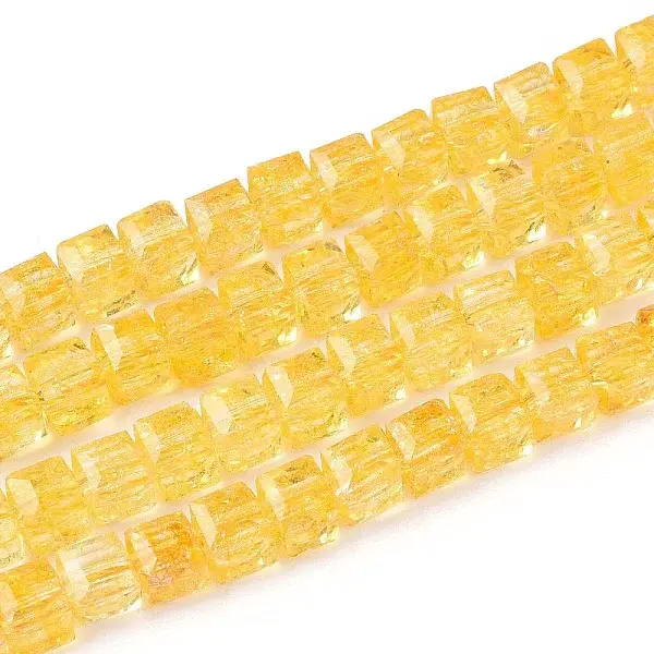 Crackle Transparent Glass Beads Strands