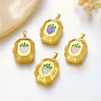 Brass Enamel Locket Pendants