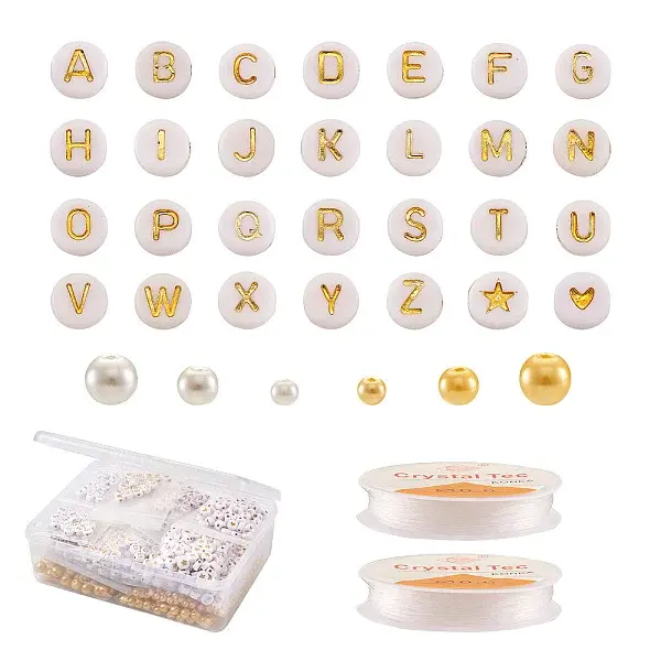 DIY Alphabet Theme Stretch Bracelets Making Kits