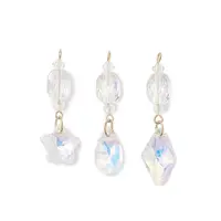 3Pcs Glass with 304 Stainless Steel Pendants