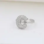 Brass Micro Pave Clear Cubic Zirconia Cuff Rings