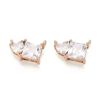 Brass Pave Clear Cubic Zirconia Pendants