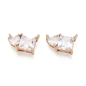 Brass Pave Clear Cubic Zirconia Pendants