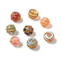 Handmade Gold Sand Enamel Lampwork Beads