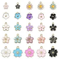 25Pcs 25 Styles Light Gold Plated Alloy Enamel Pendants