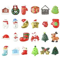48Pcs 24 Styles Christmas Theme Opaque Resin Cabochons