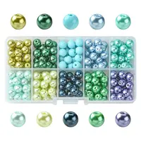 Mixed Pearlized Round Glass Pearl Beads