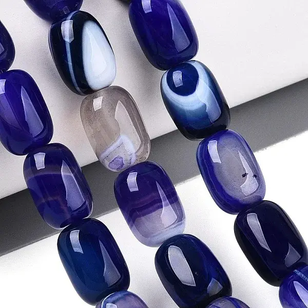 Dyed Natural Banded Agate Beads Strands