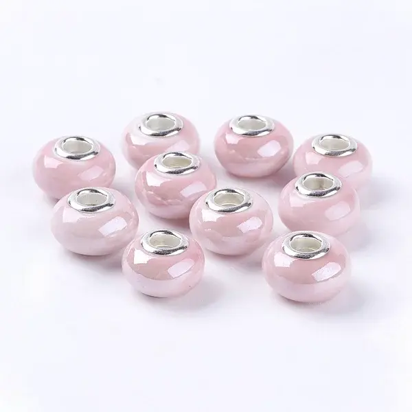 Handmade Porcelain Ceramic Spacer Beads Fit European Charm Bracelets