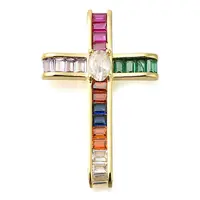 Brass Pave Clear Cubic Zirconia Pendants