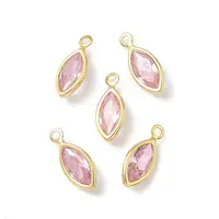 Brass Micro Pave Cubic Zirconia Horse Eye Charms