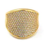 Rack Plating Brass Micro Pave Clear Cubic Zirconia Wide Open Cuff Rings