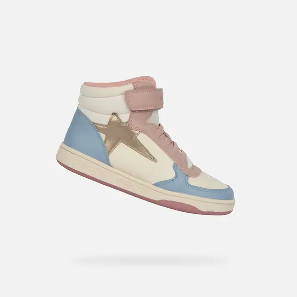 Krémové dívčí kotníkové tenisky Geox Maltin