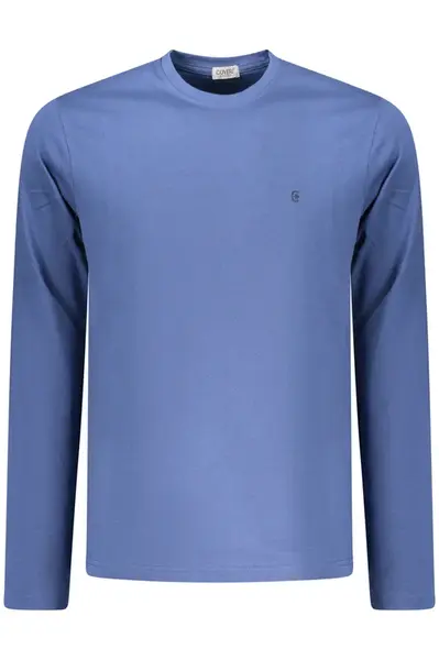Modré pánské triko s dlouhým rukávem
