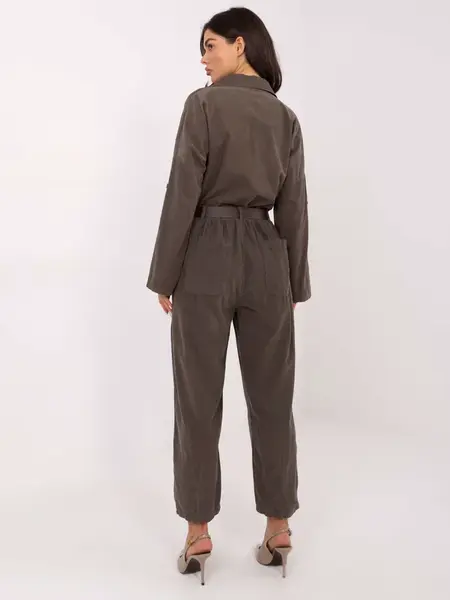 Dámske nohavice v tmavej khaki farbe