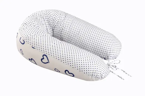 Bomimi ADOS kojící polštář 150x30, SRDÍČKA-puntíky modrá/bílá