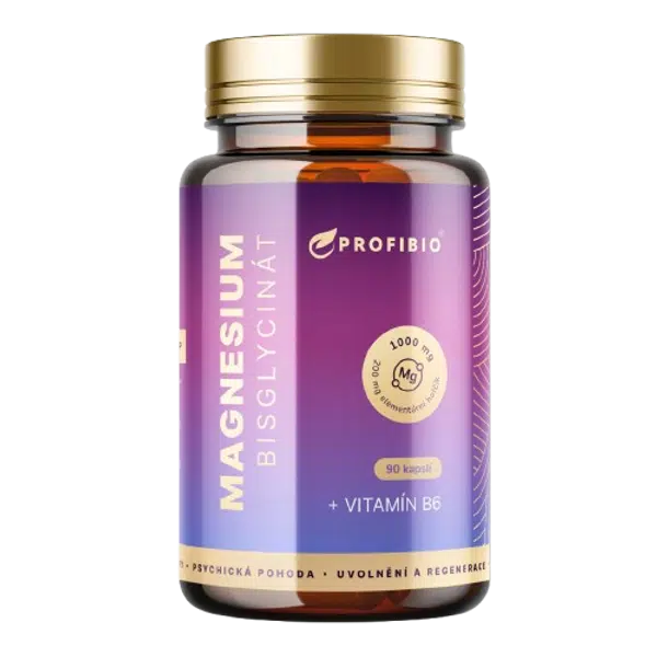 PROFIBIO Magnesium Bisglycinate PREMIUM 1000 mg + vitamín B6 90 kapslí