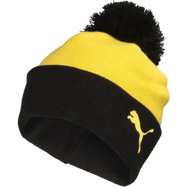 Puma BORUSSIA DORTMUND ESSENTIALS POM POM BEANIE Zimní čepice, žlutá, velikost ADULT